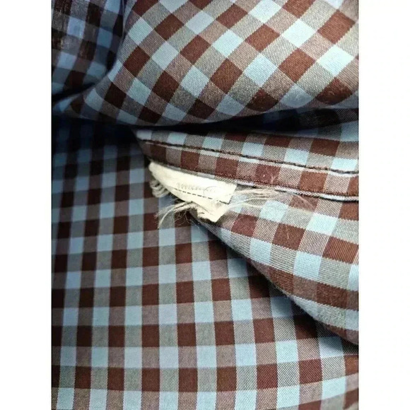 Untuckit Long Sleeve Button Front Shirt Gingham Check Performance Nylon L Men’s - Picture 7 of 11